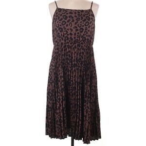 SHEIN Brown Leopard Print Midi Dress